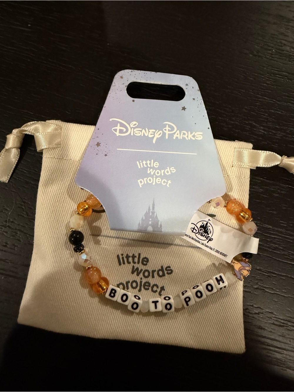 Disney parks 'BOO TO POOH' Beaded Bracelet little words project
